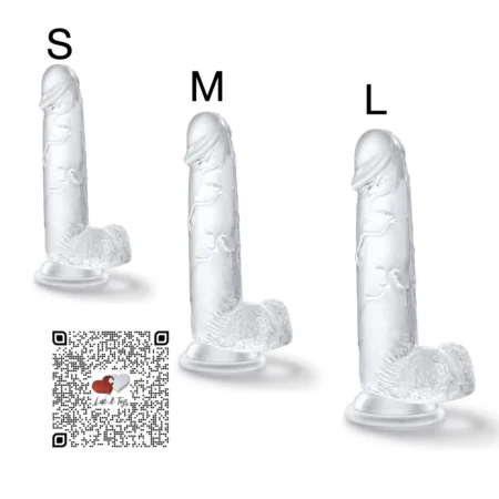 3 PACK DILATADOR, DILDO CON TESTÍCULOS TRANSLÚCIDO CRISTAL