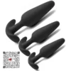 3 PACK PROGRESIVO PLUG ANAL ALARGADO DE SILICONA NEGRO