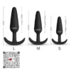 3 PACK PROGRESIVO PLUG ANAL ALARGADO DE SILICONA NEGRO