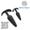 3 PACK PROGRESIVO PLUG ANAL ALARGADO DE SILICONA NEGRO