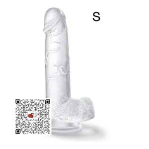 7.5" DILDO CRISTAL CON TESTÍCULOS