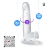7.5" DILDO CRISTAL CON TESTÍCULOS