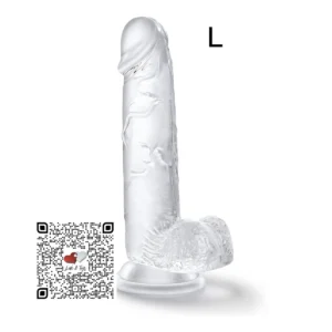 9.5" DILDO CRISTAL CON TESTÍCULOS