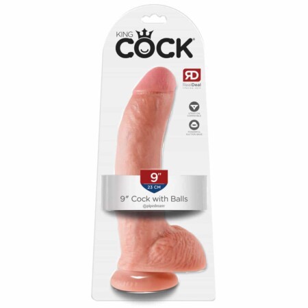9" KING COCK WITH BALLS DILDO