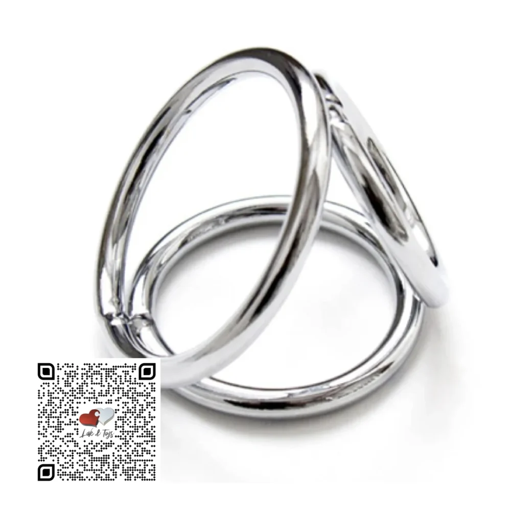 ANILLO  METÁLICO CHICO TRIPLE PARA PENE Y TESTÍCULOS | SMALL COCK AND BALL TRIPLE RING