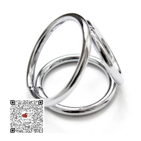 ANILLO  METÁLICO CHICO TRIPLE PARA PENE Y TESTÍCULOS | SMALL COCK AND BALL TRIPLE RING