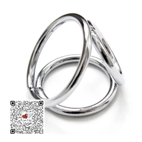 ANILLO  METÁLICO CHICO TRIPLE PARA PENE Y TESTÍCULOS | SMALL COCK AND BALL TRIPLE RING