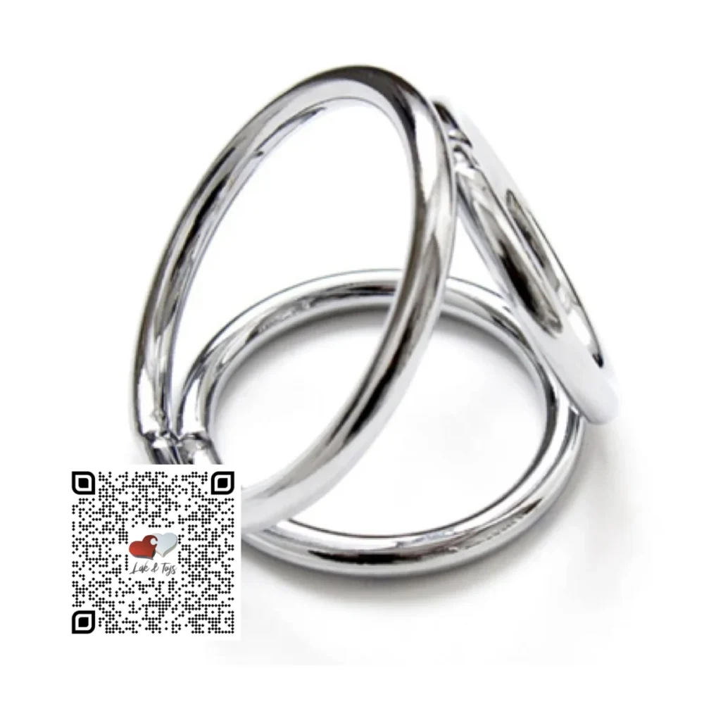 ANILLO METÁLICO GRANDE TRIPLE PARA PENE Y TESTÍCULOS | BIG COCK AND BALL TRIPLE RING