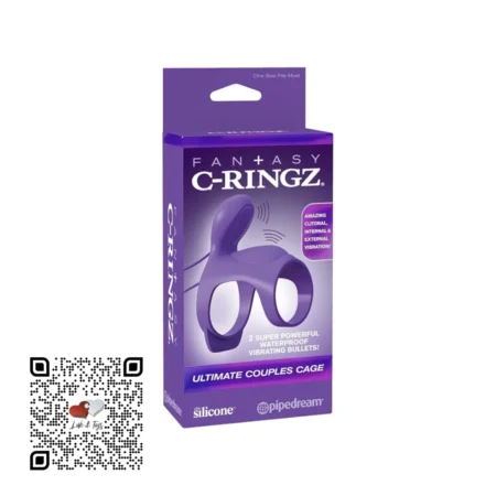 Anillo doble vibrador con estimulación clítoris Ultimate Couples Cage silicona premium