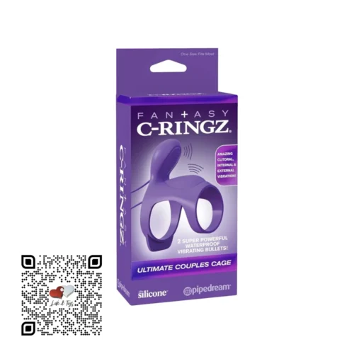 Anillo doble vibrador con estimulación clítoris Ultimate Couples Cage silicona premium