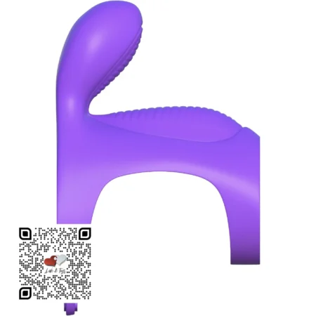 Vista lateral anillo vibrador silicona con jaula y estimulador clitoriano