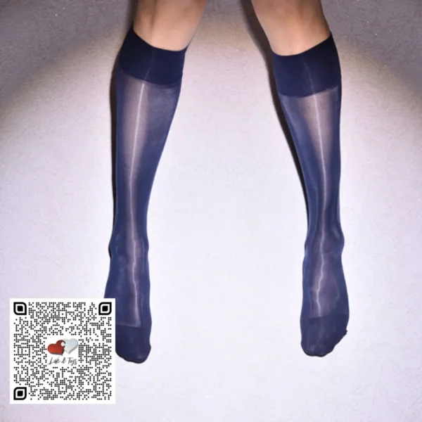 CALCETÍN AZUL TRANSLÚCIDO PARA HOMBRE