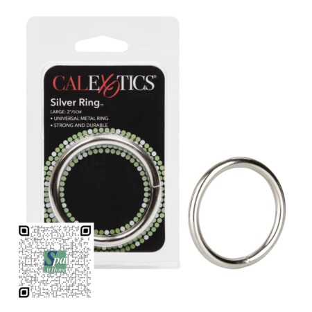 CALEXOTICS-SILVER-RING-LARGE.jpeg ANILLO PARA PENE Y TESTÍCULOS PLATEADO GRANDE CALEXOTICS | CALEXOTICS LARGE SILVER COCK RING