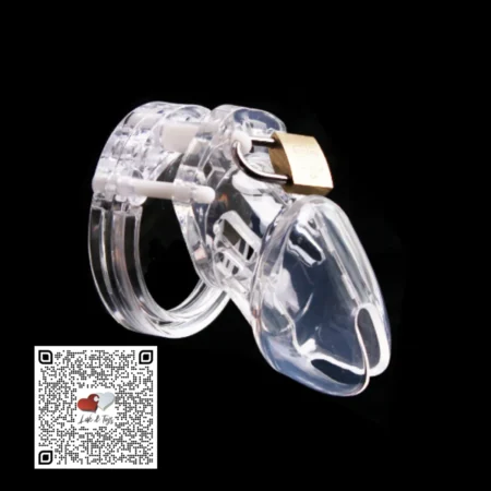 Jaula castidad acrílico cristal transparente elegante minimalista