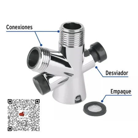 DESVIADOR DE REGADERA DE 3 VÍAS