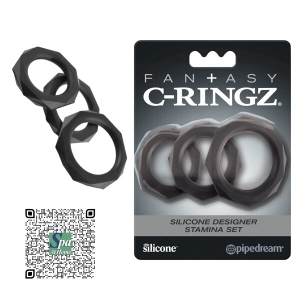FANTASY-C-RINGZ-SILICONE-DESIGNER-STAMINA-SET-COCK-RING.jpeg SET DE 3 ANILLOS PARA PENE Y TESTÍCULOS PIPEDREAM SILICONE DESIGNER | PIPEDREAM SILICONE DESIGNER STAMINA SET COCK RING