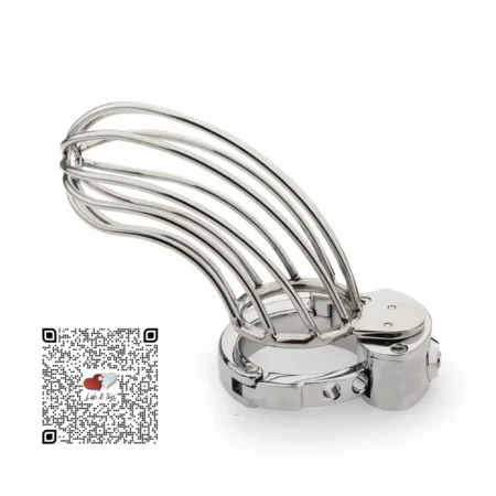 Jaula de castidad metálica canasta jumbo cock cage con sistema de anillo ajustable premium