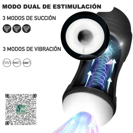 MASTURBADOR SUCCIONADOR, VIBRADOR 3X3 AUTOMÁTICO PARA HOMBRES