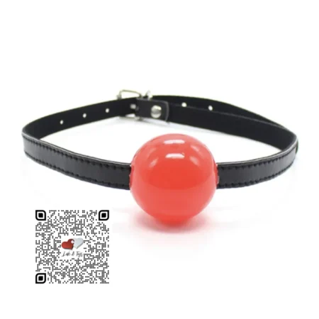 mordaza esfera roja 5cm de diametro con correa de sujeción y evilla