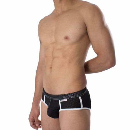 Brief Chroma negro Unwet vista lateral - ropa interior masculina transpirable distintiva