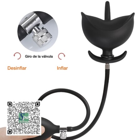 Plug anal inflable con pera estilo médico para inflarla