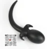 Plug de colita de perro color negro con esfera grande para una fase avanzada y para gustos extremos de dilatacion anal