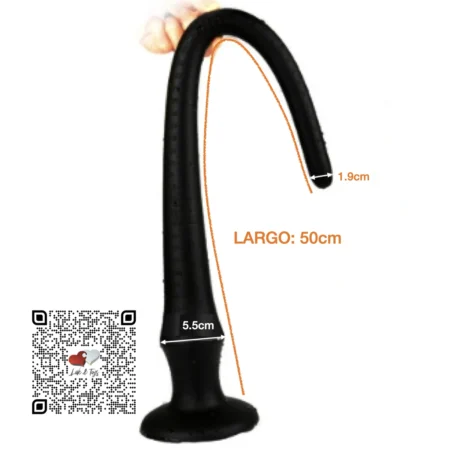 Plug profundo graduado 50 cm silicona muy flexible ideal para fantasías anales profundas