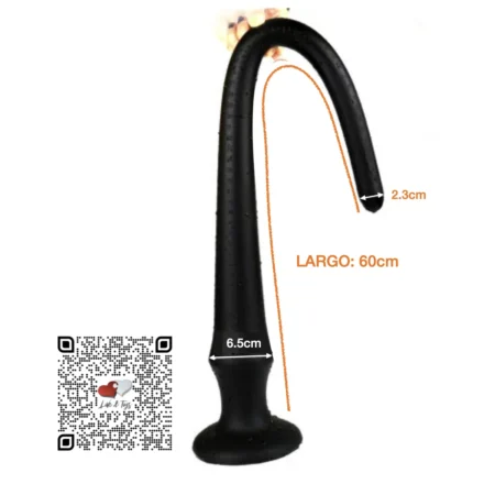PLUG-PROFUNDO-GRADUADO-60CM-MEDIDAS.webp Plug profundo graduado 60 cm silicona muy flexible maleable ideal para fantasías anales muy profundas con base ancha para expertos