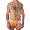 Suspensorio moderno naranja neón Unwet Alexander's King vista frontal - ropa interior masculina vibrante