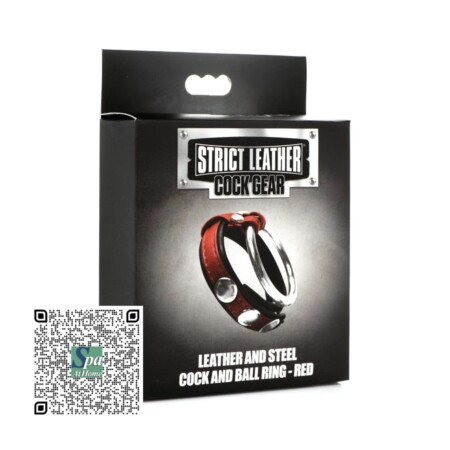 ANILLO PARA PENE Y TESTÍCULOS DE CUERO ROJO Y ACERO | STRICT LEATHER COCK GEAR LEATHER AND STEEL COCK AND BALL RING ROJO