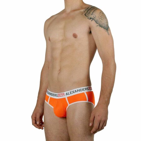 Brief naranja neón Unwet vista lateral - ropa interior masculina transpirable energética
