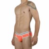 Brief salmón neón Unwet vista lateral - ropa interior masculina transpirable distintiva