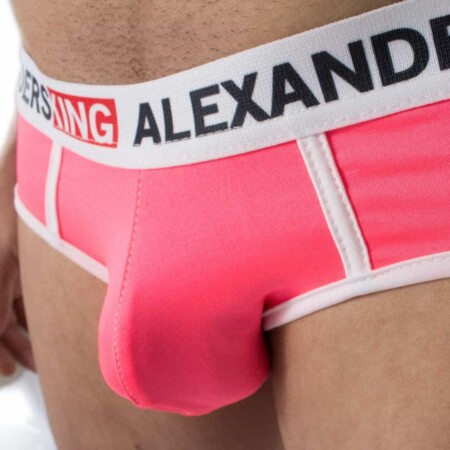 Brief rosa neón Alexander's King detalle trasero - tela Skinit elástica tacto algodón Alexanders King