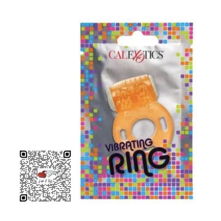 Anillo vibrador básico CalExotics color naranja TPE elástico con vibrador integrado pilas LR44