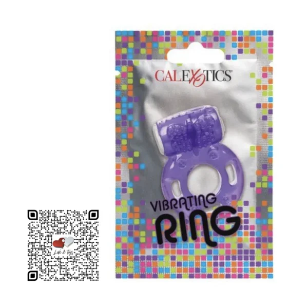 Anillo vibrador básico para pene color violeta TPE flexible 4cm diámetro con estimulación