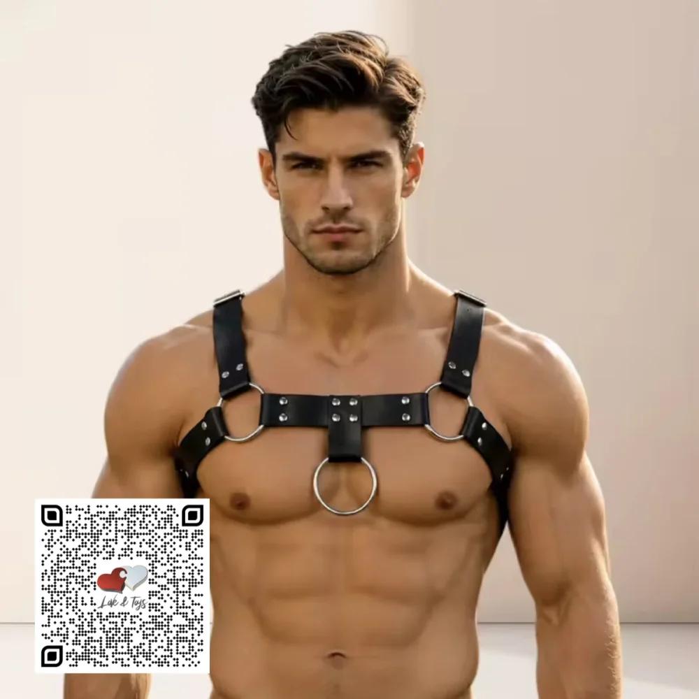 Arnés pectoral de cuero sintético estilo callejero