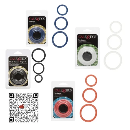 Set de 3 anillos Calexotics Tri-Rings goma libre de ftalatos diámetros 4cm 5cm 6cm