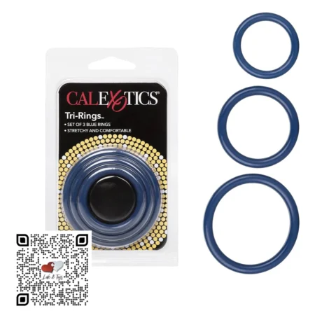 Anillos Calexotics Tri-Rings color azul set de tres anillos para pene testículos