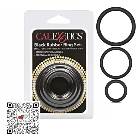 Set Calexotics Tri-Rings color negro tres anillos goma libre de ftalatos
