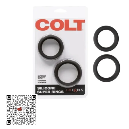 Set de 2 anillos Colt Silicon Super Rings silicona ultra gruesa diámetros 3.75cm y 4.5cm negro