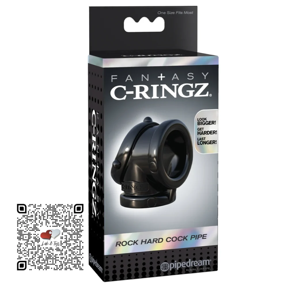 fantasy-c-ringz-rock-hard-cock-pipe Anillo tubular doble Rock Hard Cock Pipe para pene y testículos diámetros 3.3cm y 3.1cm TPR elástico