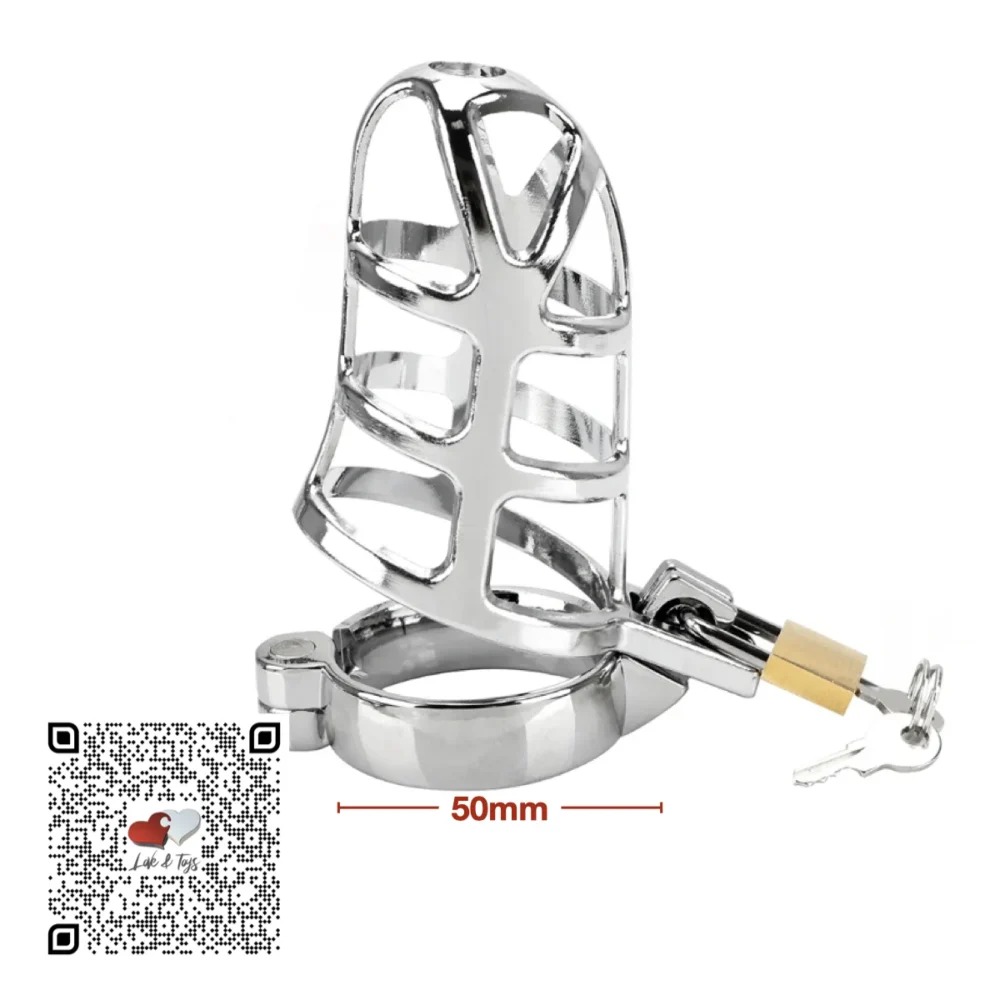 Jaula castidad pene cock cage metálico nido 50mm aleación aluminio BDSM