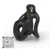 Jaula de castidad Cock Cage Nano color negro de resina ultraligera con candado de seguridad