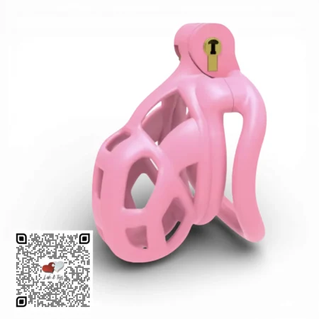 Jaula de castidad Cock Cage Nano color rosa con sistema de cerrojo mágico para BDSM
