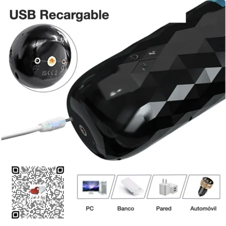 Masturbador Telescópico Rotativo Detalle de Conexión Eléctrica