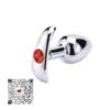 plug-metalico-ancla-gem-roja Plug anal metálico ancla con gema roja decorativa acero inoxidable base circular