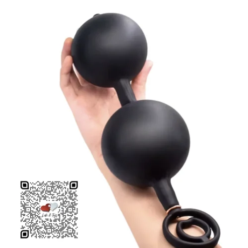 Plug anal inflable jumbo dobre esfera, silicona médica.