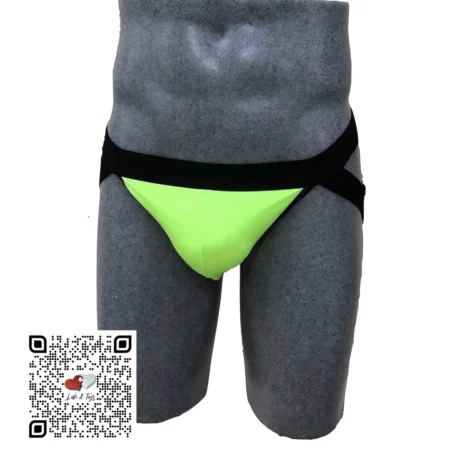 Suspensorio diseño telaraña color verde neón con concha forrada tela suave