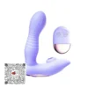 vibrador-tabena-telescopico-con-succionador-de-clitoris Vibrador tabena con falo telescópico y control remoto color baby blue