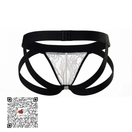 Suspensorio X3ME de encaje lace de doble soporte, vista trasera levanta y redondea las nalgas.